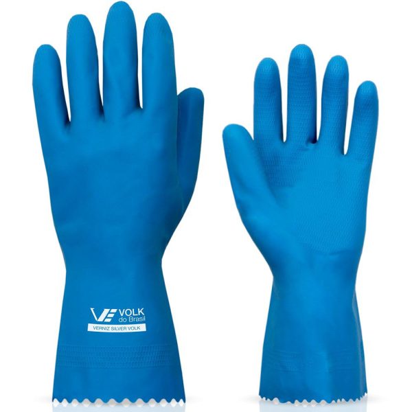 Luva Látex Verniz Silver Standard Azul - Grande VOLK-10.51.038.02-G