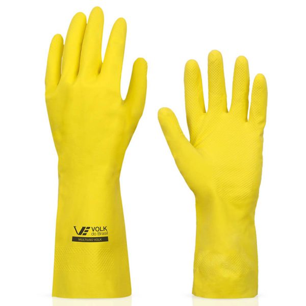 Luva Multiuso Látex Standard Amarelo com Forro - Extra Grande VOLK-10.51.044.01-EG
