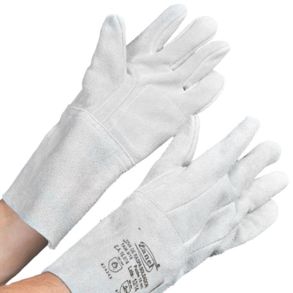 Luva de Raspa tipo Soldador Linha Clute com Punho 15cm ZANEL-C-15CRR