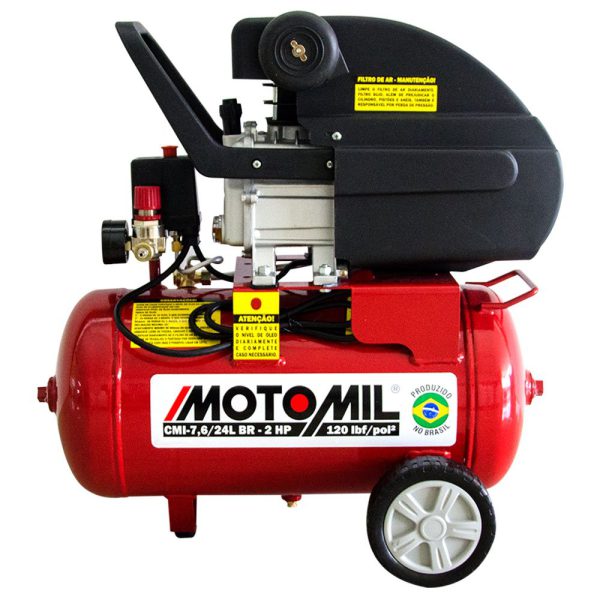 Motocompressor de Ar CMI-7,6/24BR 7,6 Pés/min 2HP 24L 220V MOTOMIL-37810.2
