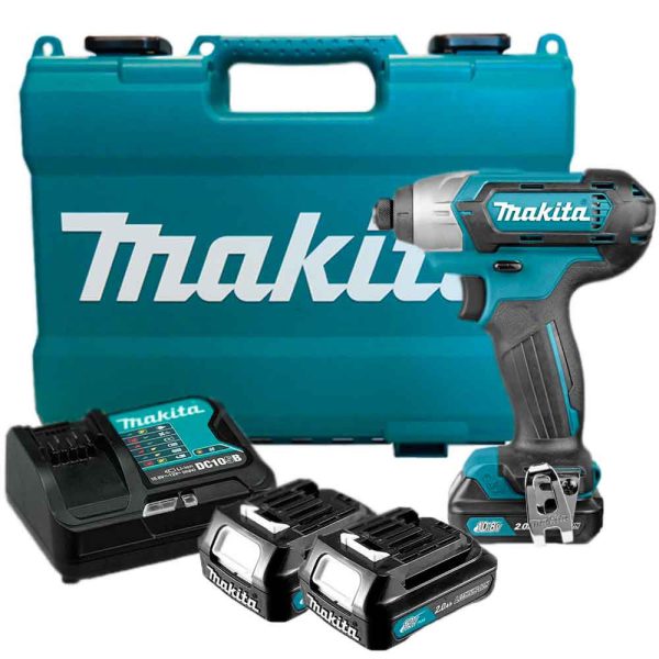 Parafusadeira de Impacto a Bateria 12V Li-Ion 1/4 Pol. 110Nm com Carregador 2 Bat. e Maleta MAKITA-TD110DSAE
