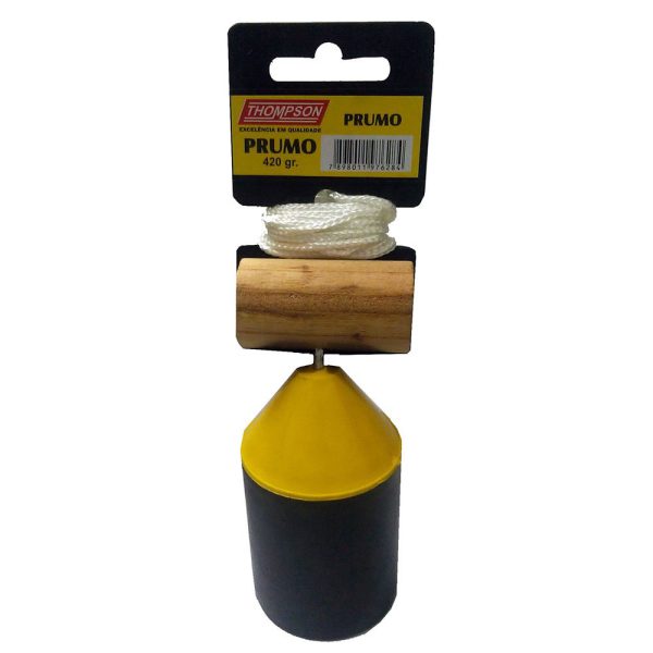 Prumo de Plástico 420gr Amarelo e Preto THOMPSON-1285
