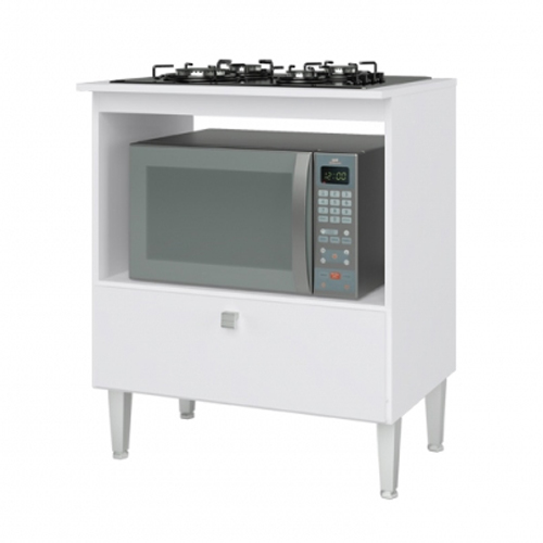Balcão para Forno e Cooktop 5 Bocas Branco
