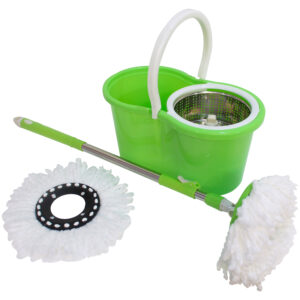 Balde Spin Mop 360 Centrífuga Cesta de Inox 8 Litros 2 Esfregões