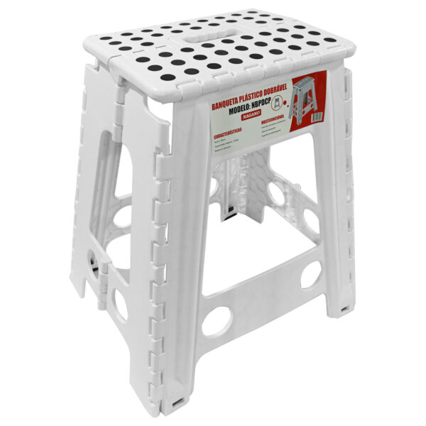 Banqueta Plástico Dobrável Camping Pesca 45cm 150kg