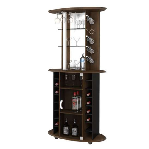 Bar Club Castanho Tx com Prateleiras em Vidros 4 mm
