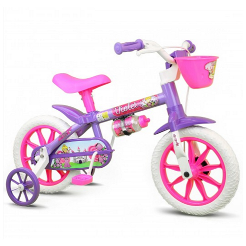 Bicicleta Infantil Menina Aro 12 violet Nathor