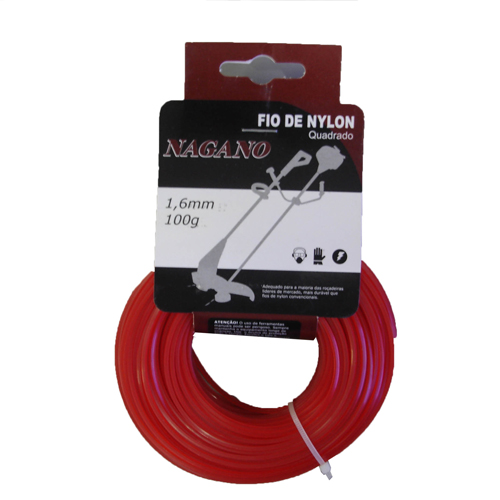 Bobina de fio de nylon quadrado 1,6 mm 100 gramas - para roçadeira