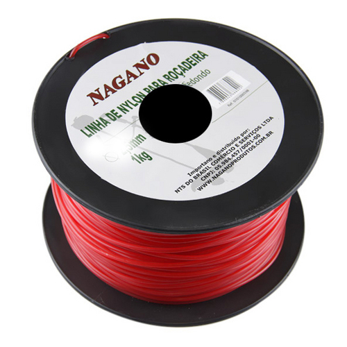 Bobina de fio de nylon redondo 2,0 mm 1 kg - para roçadeira