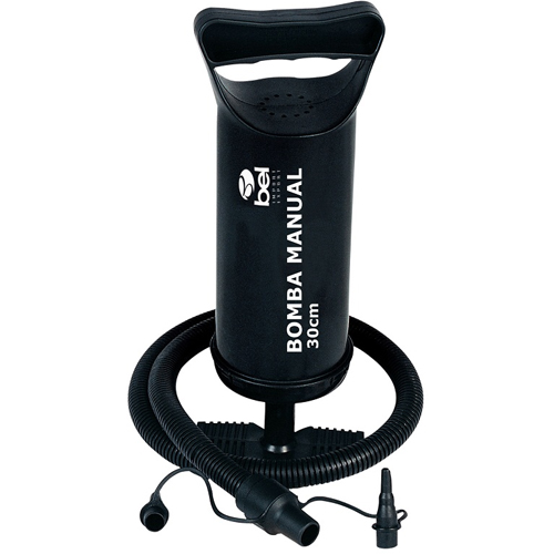 Bomba de Ar Manual - Inflador - 30 cm com 3 adaptadores