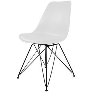 Cadeira Charles Eames Branca com Pés de Metal - TCEM02