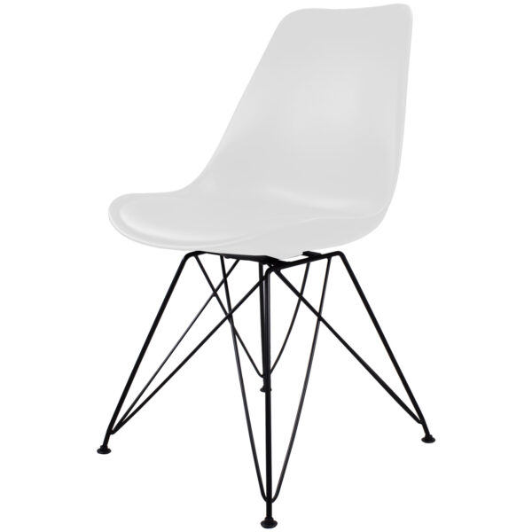 Cadeira Charles Eames Branca com Pés de Metal - TCEM02