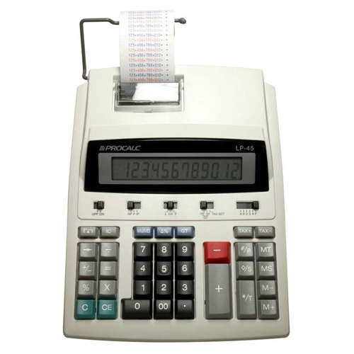 Calculadora de Mesa Semi-Profissional com Impressão e Bobina Visor de Cristal Líquido Extra Grande com 12 Dígitos - LP45