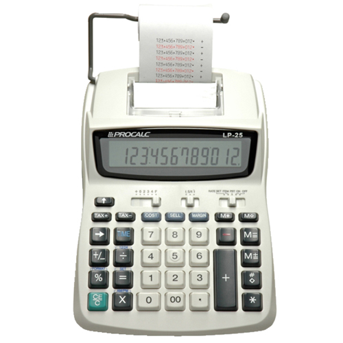 Calculadora de Mesa Semi-Profissional com Impressão e Bobina Visor de Cristal Líquido com 12 Dígitos Grandes- LP25
