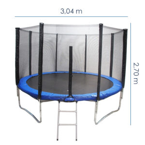 Cama Elástica 304 cm com Escada e Rede - Diâmetro 10 Pés
