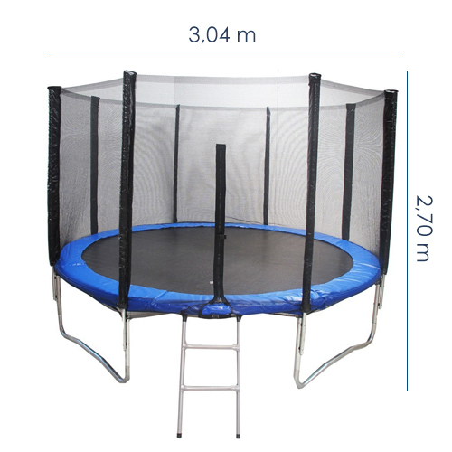 Cama Elástica 304 cm com Escada e Rede - Diâmetro 10 Pés