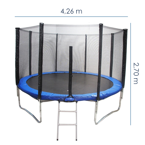 Cama Elástica 426 cm com Escada e Rede - Diâmetro 14 Pés