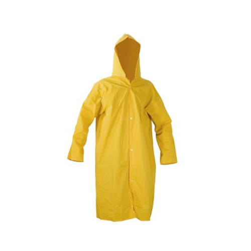 Capa de chuva de pvc amarela com forro