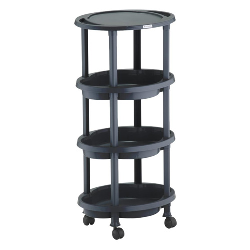 Carrinho Auxiliar Clean com 3 Bandejas Preto