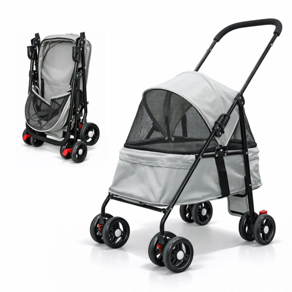 Carrinho de Passeio Pet para Cães e Gatos 10kg Dobrável