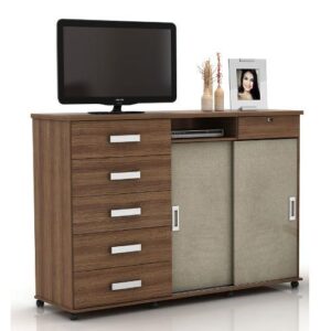 Cômoda Max New Castanho com Champanhe