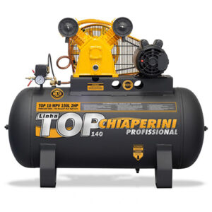 Compressor de Ar Monofásico 2 hp 140 libras 10 pés 150 Litros - TOP10MPV150LTM
