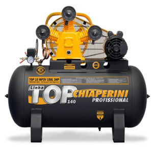 Compressor de Ar Monofásico 3Hp, 140 libras, 15 pés, 150 Litros - TOP15MP3V150LTM