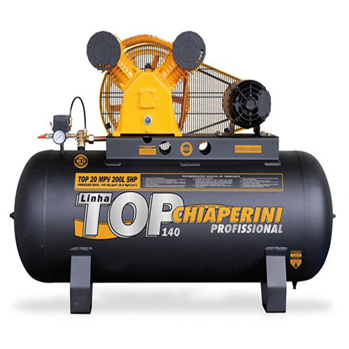 Compressor de Ar Trifásico 5 hp 140 libras 20 pés 200 Litros - TOP20MPV200LTT