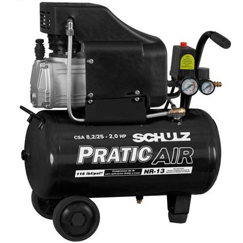 Compressor de Ar baixa pressão 8,2 pés 22 Litros Monofásico - CSA8,2/25 - PRATIC AIR