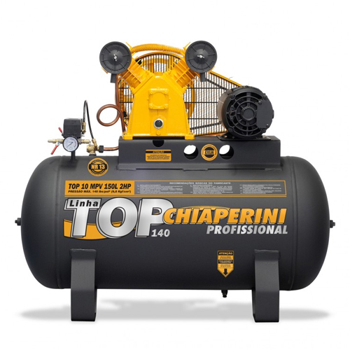 Compressor de Ar Trifásico 2 hp 140 libras 10 pés 150 Litros 110v/220v - TOP10MPV150LTT