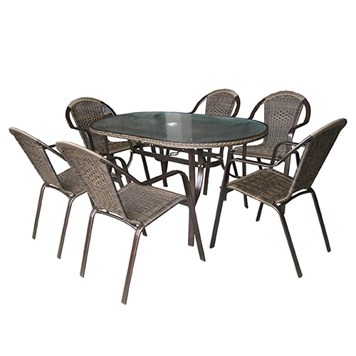 Conjunto Alumínio Kalahari Mesa e 6 Cadeiras - 9143