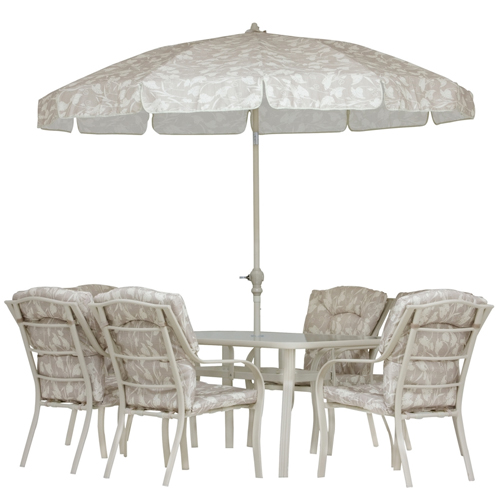 Conjunto Bali 8 Peças - Cadeira, Mesa, Guarda-Sol
