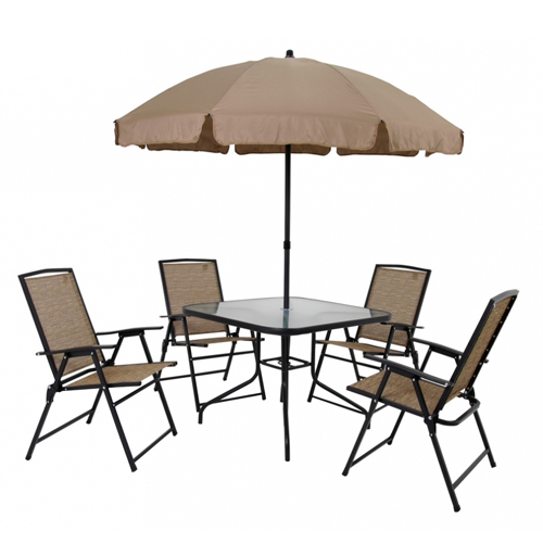 Conjunto de Mesa Quadrada para Jardim Acapulco com - 4 Cadeiras