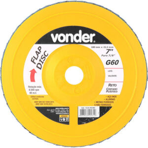 Disco de desbaste/acabamento flap disc reto 7 grão 60 costado plástico