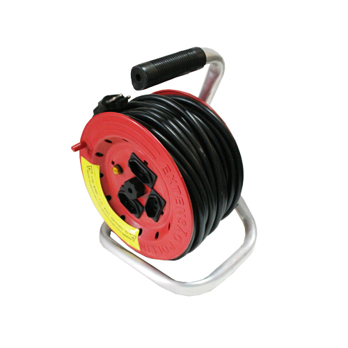 Extensão com carretel de 290 mm tripolar - 3 tomadas - 3x2,5 mm² - 20 amperes - 20 metros