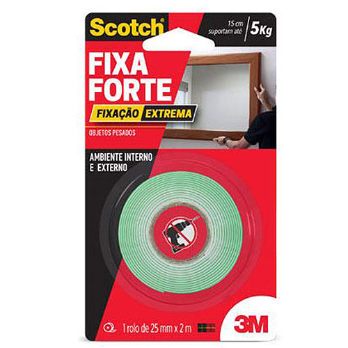 Fita Dupla Face Fixa Forte Externo 24MM x 1,5M 3M