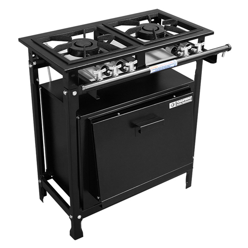 Fogao Com Pe Fundiferro 2 Bocas - 1 Queimador Simples - 1 Queimador Duplo Com Forno Baixa Pressao 30