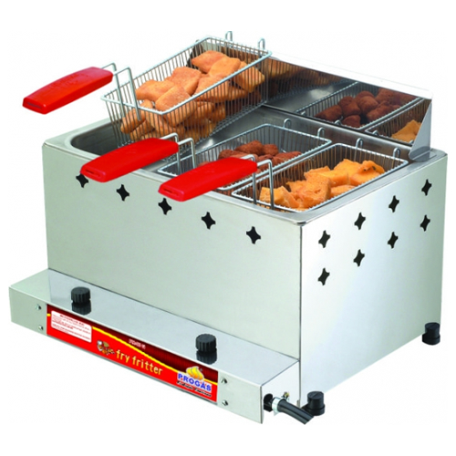 Fritador Retangular 1 Cuba Grande 10 Litros Óleo com 03 Cestos - PR-30G