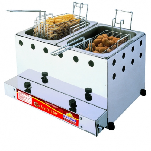 Fritador Retangular 2 Cestos a Gás A. P. - 10 Litros Óleo PR-20G