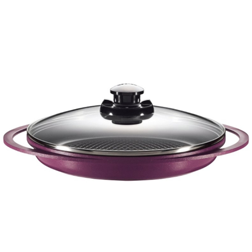 Grill Cerâmico Com tampa de Vidro 28cm Cerâmica 1,6 Litros