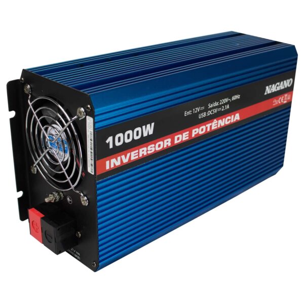 Inversor Transformador Conversor de energia 1000W 12V 220V Onda Pura