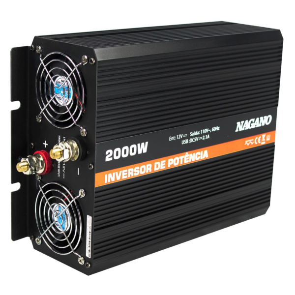 Inversor Transformador Conversor de energia 2000W 12V 110V Onda Modificada