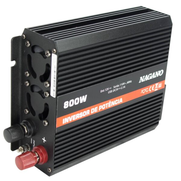 Inversor Transformador Conversor de energia 800W 12V 110V - Onda Modificada