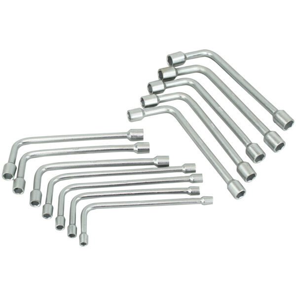 Jogo de Chave Biela Tipo L Aço Especial Niquelado e Comado com 12 Peças 8 a 19mm - NC0619