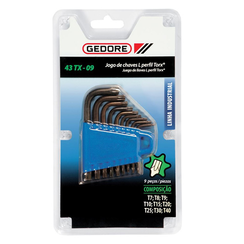Jogo de Chaves L Perfil Torx - 43TX-09