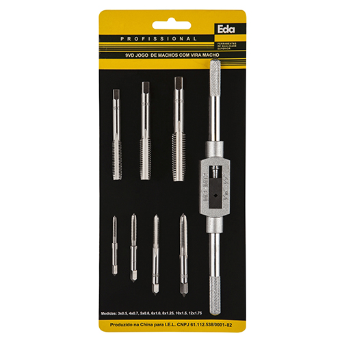 Jogo Kit Macho com Vira Macho 8 PCS M3 a M12 - 9VD