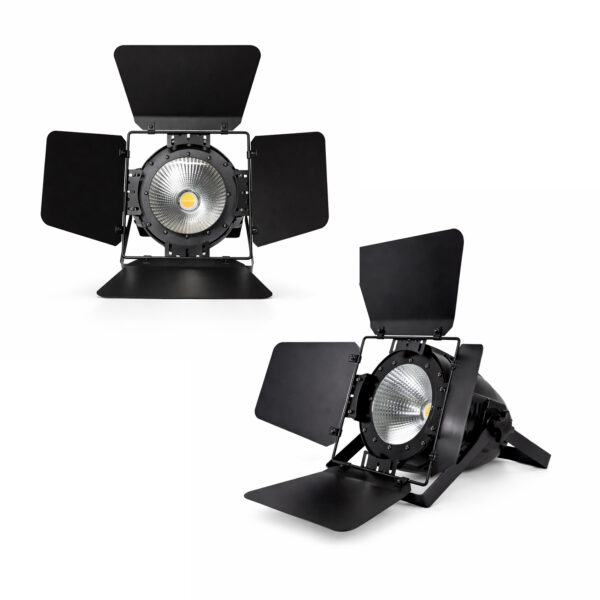 Kit 2 Refletores em LED COB Par 200W Branco Quente/Frio com DMX