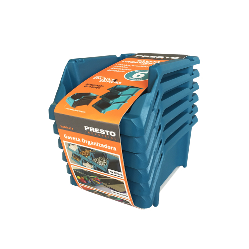 Kit 06 Gaveta Práticas Empilháveis Nº 3