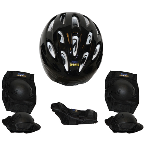 Kit de Proteção Radical, Capacete, Cotoveleiras, Joelheiras e Luvas - Tamanho G