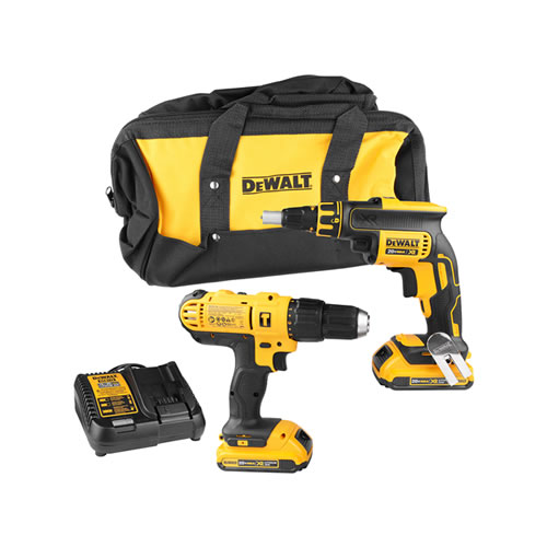 Kit Drywallpremium - Combo Parafusadeira e Furadeira 2 Baterias Carregador e Bolsa Reforçada - DCD776 + DCF620